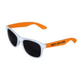 White/Orange Retro 2 Tone Tinted Lens Sunglasses
